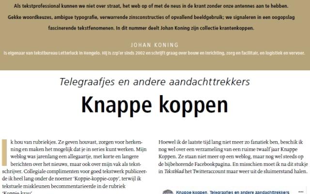 Telegraafjes-in-Tekstblad Johan Koning