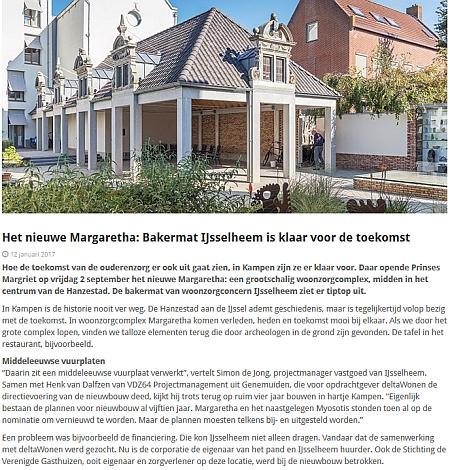 Bouwen aan de Zorg over Margaretha in Kampen, tekst Johan Koning