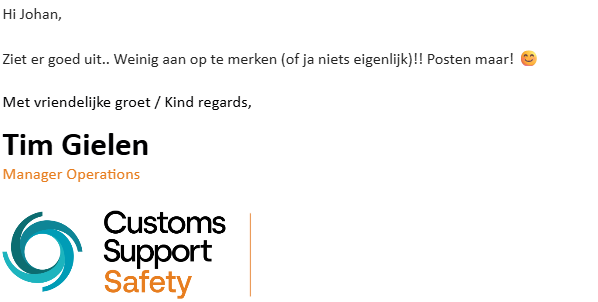 Ziet er goed uit… weinig aan op te merken. Posten maar!